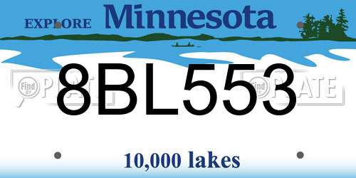 8BL553 Minnesota License Plate