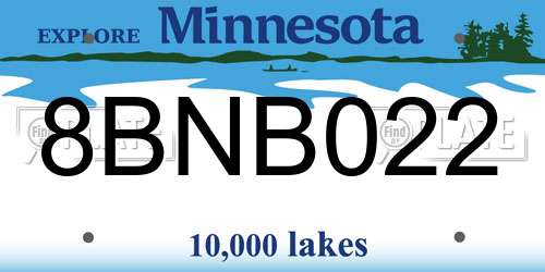 8BNB022 Minnesota License Plate