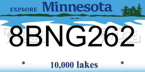 8BNG262 Minnesota License Plate