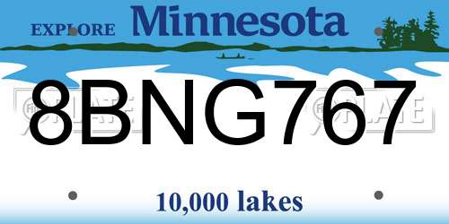 8BNG767 Minnesota License Plate