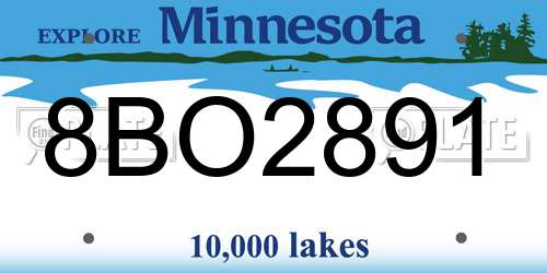 8BO2891 Minnesota License Plate