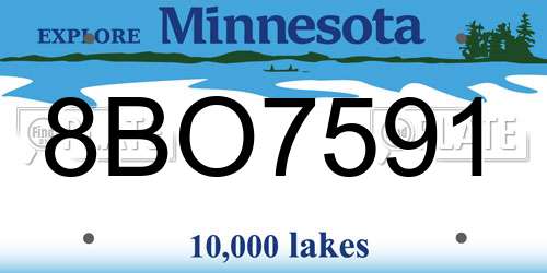 8BO7591 Minnesota License Plate