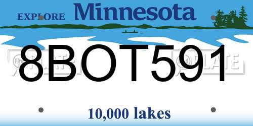 8BOT591 Minnesota License Plate