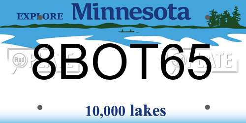 8BOT65 Minnesota License Plate