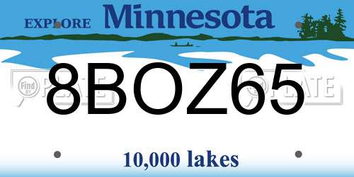 8BOZ65 Minnesota License Plate