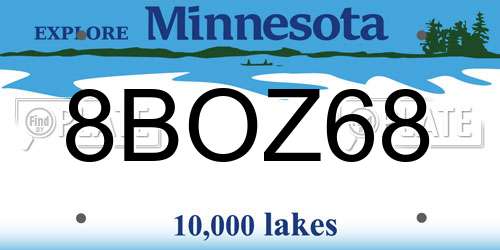 8BOZ68 Minnesota License Plate