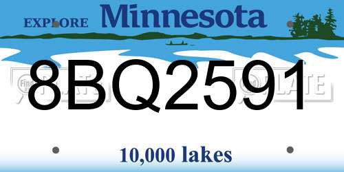8BQ2591 Minnesota License Plate