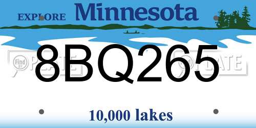 8BQ265 Minnesota License Plate