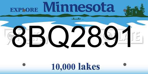 8BQ2891 Minnesota License Plate
