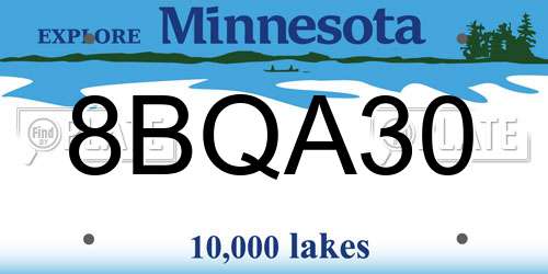 8BQA30 Minnesota License Plate