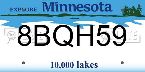 8BQH59 Minnesota License Plate