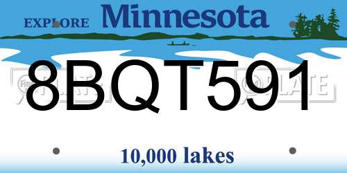 8BQT591 Minnesota License Plate