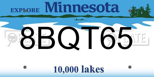 8BQT65 Minnesota License Plate