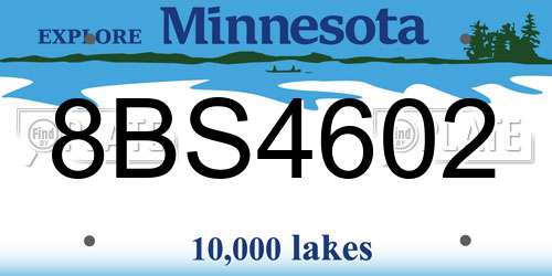 8BS4602 Minnesota License Plate