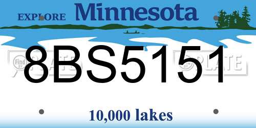 8BS5151 Minnesota License Plate