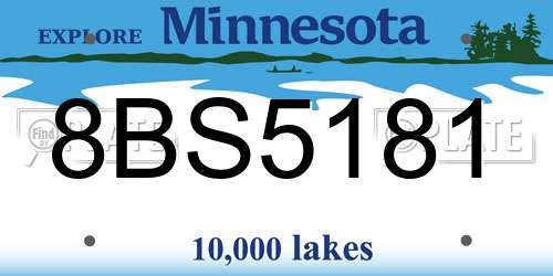 8BS5181 Minnesota License Plate