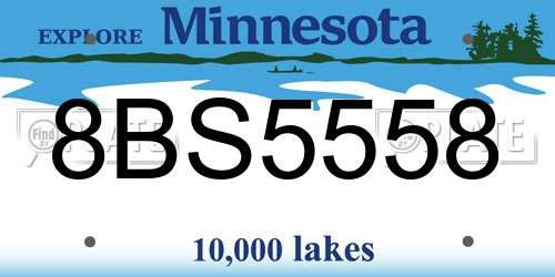 8BS5558 Minnesota License Plate