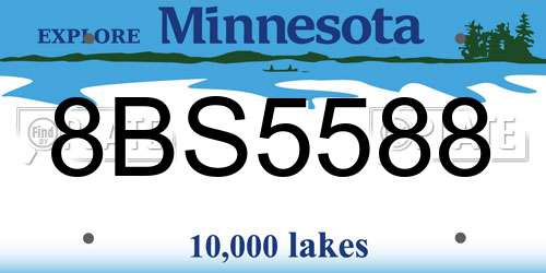8BS5588 Minnesota License Plate