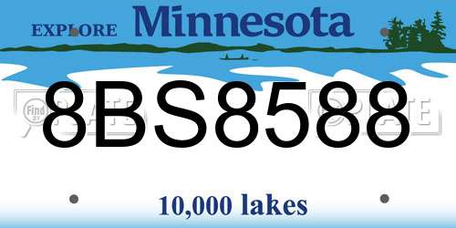 8BS8588 Minnesota License Plate