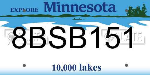 8BSB151 Minnesota License Plate