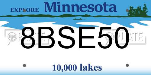 8BSE50 Minnesota License Plate