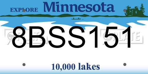 8BSS151 Minnesota License Plate
