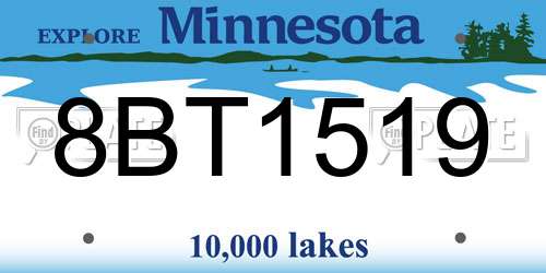 8BT1519 Minnesota License Plate