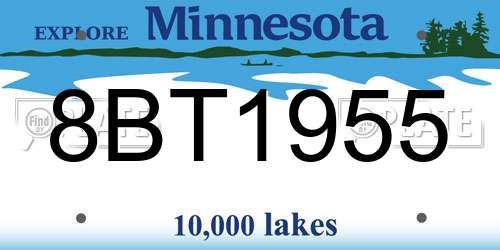 8BT1955 Minnesota License Plate