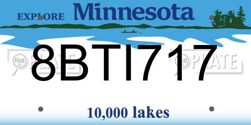 8BTI717 Minnesota License Plate