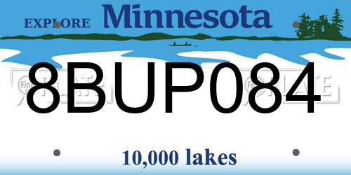 8BUP084 Minnesota License Plate