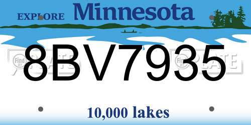 8BV7935 Minnesota License Plate