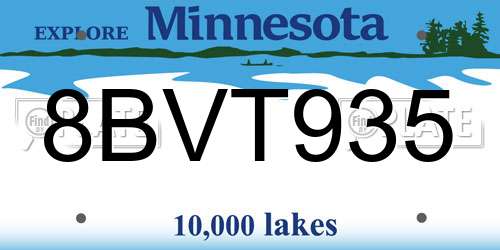 8BVT935 Minnesota License Plate