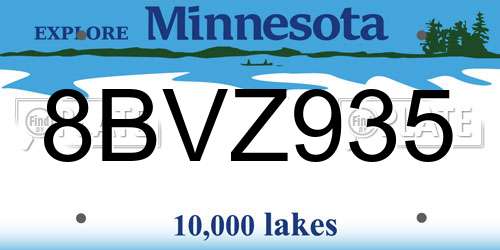 8BVZ935 Minnesota License Plate