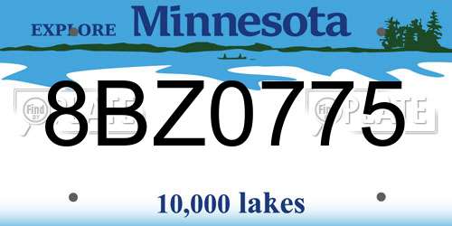 8BZ0775 Minnesota License Plate