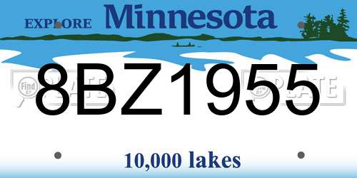8BZ1955 Minnesota License Plate