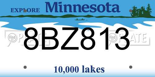 8BZ813 Minnesota License Plate