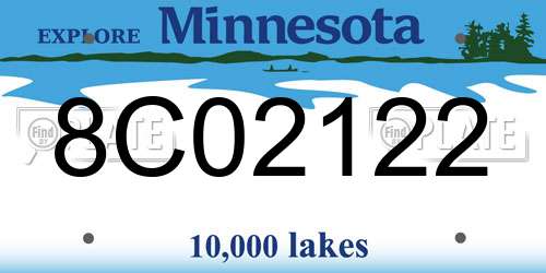 8C02122 Minnesota License Plate