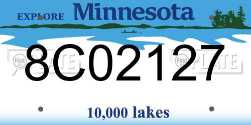 8C02127 Minnesota License Plate