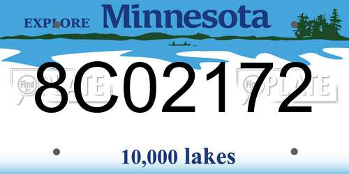 8C02172 Minnesota License Plate