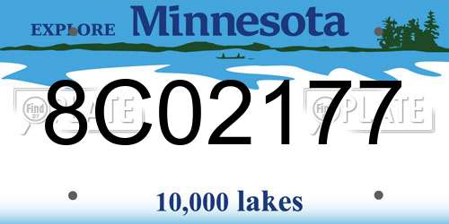8C02177 Minnesota License Plate