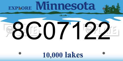 8C07122 Minnesota License Plate