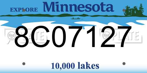 8C07127 Minnesota License Plate