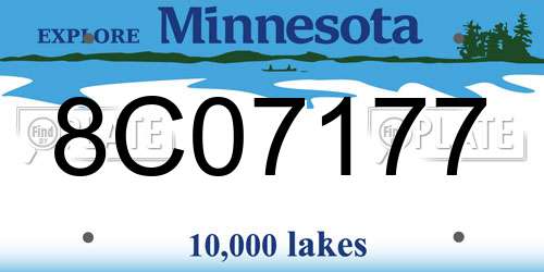 8C07177 Minnesota License Plate