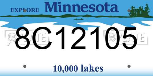 8C12105 Minnesota License Plate