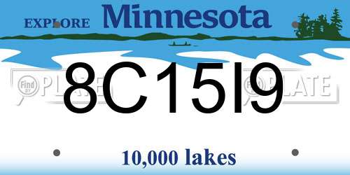 8C15I9 Minnesota License Plate