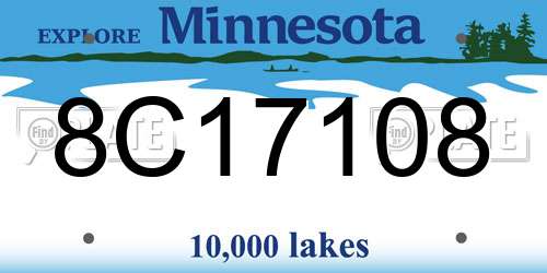 8C17108 Minnesota License Plate