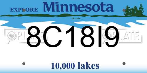 8C18I9 Minnesota License Plate
