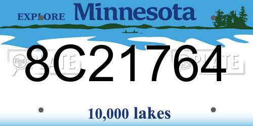 8C21764 Minnesota License Plate