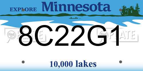 8C22G1 Minnesota License Plate
