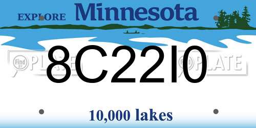 8C22I0 Minnesota License Plate